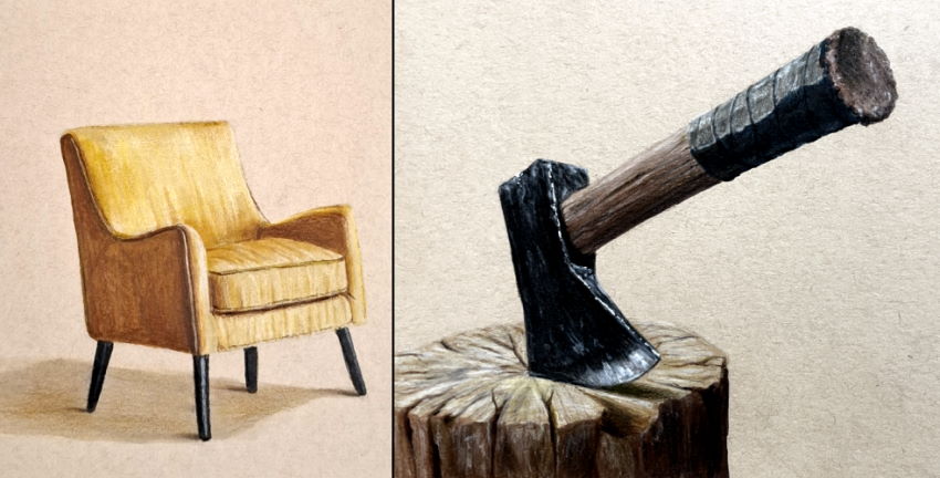 ציורים ריאליסטיים עם עפרונות צבעוניים על ידי שלמה