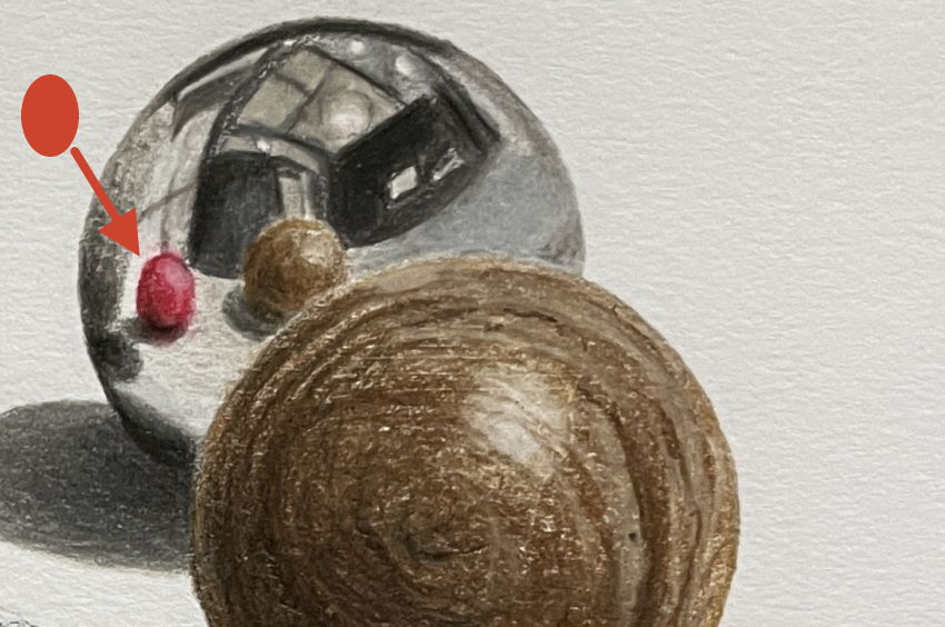 השתקפות של כדור על כדור אחר